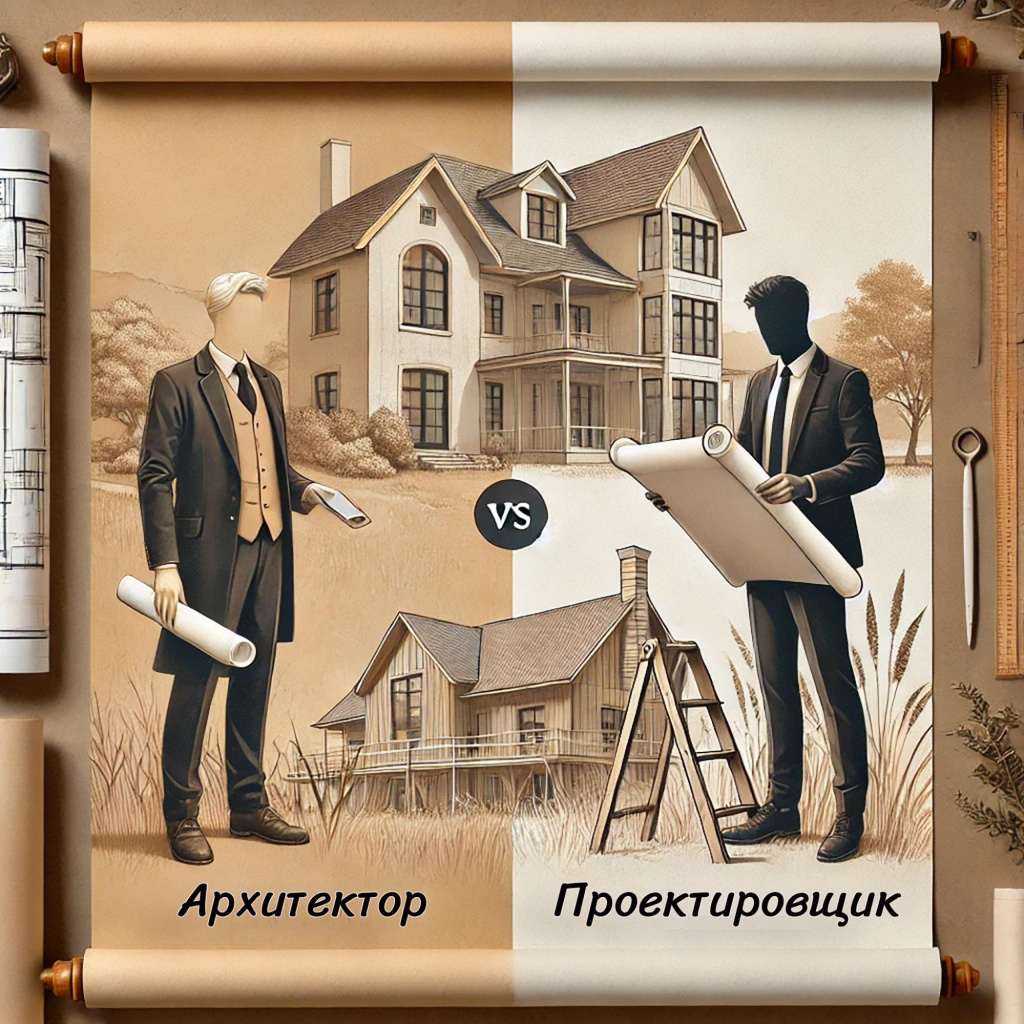 Архитектор и проектировщик решают разные задачи. При этом работают над проектом они схоже. Различаются акценты. Рассмотрим подробнее.