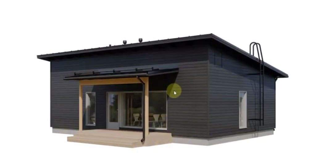 3D-модель дома с односкатной крышей