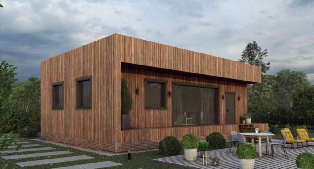 Минималистичный дом с плоской крышей